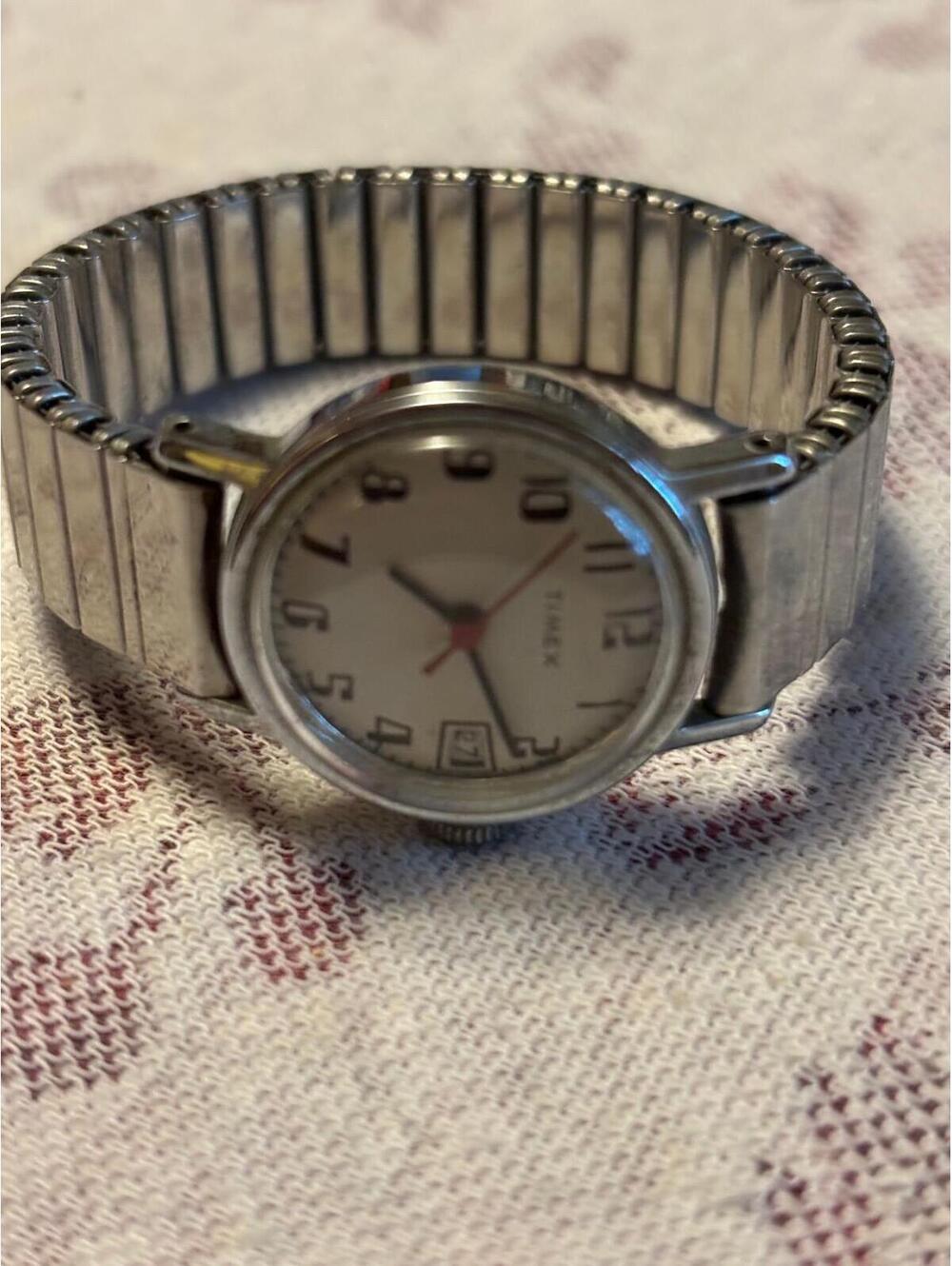 Antique Art Deco Face Timex Mechanical Stretch Band Watch - As Is